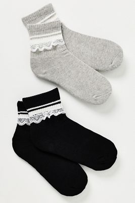 Sporty Stripe Lace Crew Socks