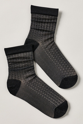 By Anthropologie Sheer Rhinestone Socks In Black
