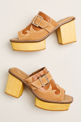 Kelsi Dagger Brooklyn Gerrie Open-Toe Wood-Bottom Mules