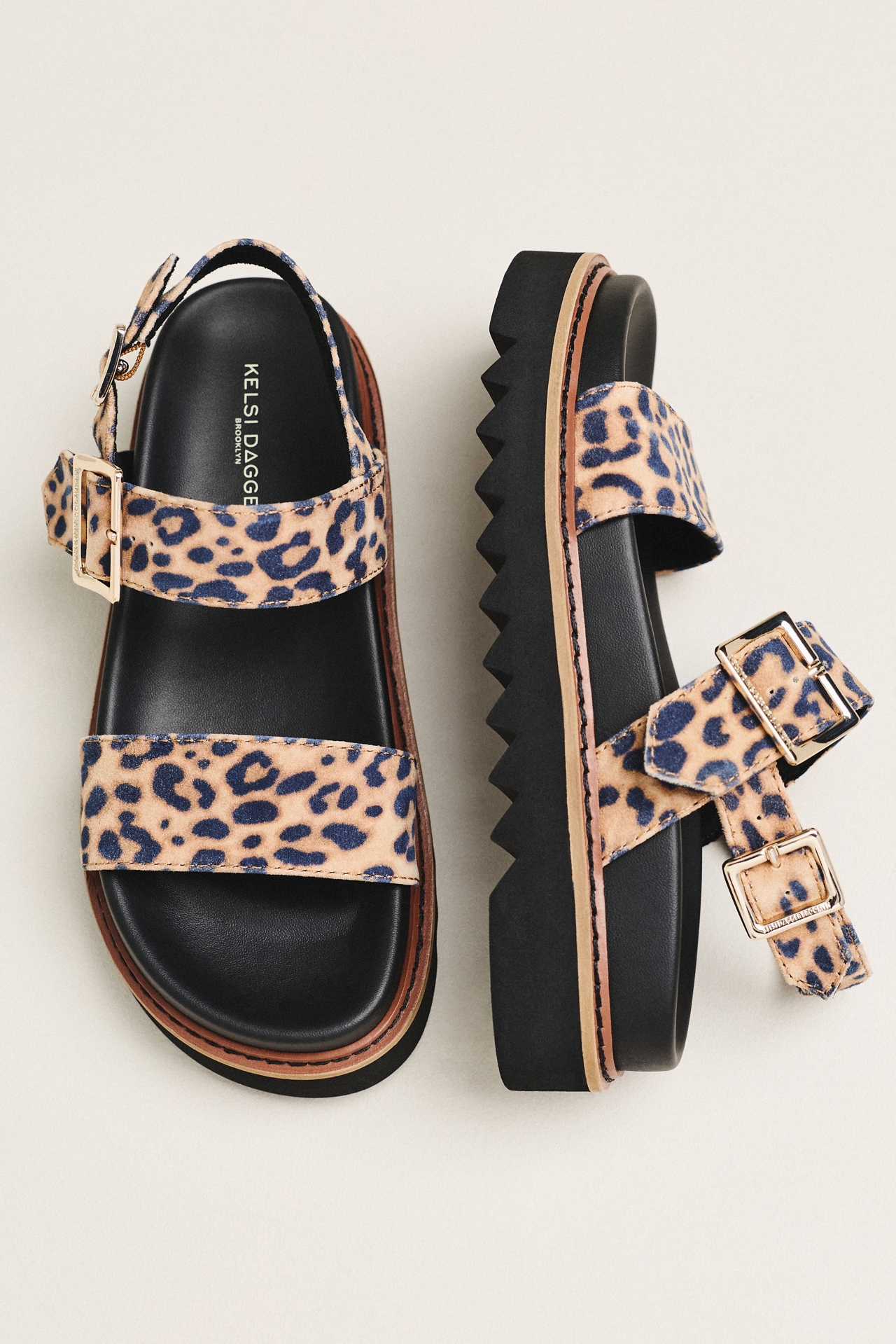 Kelsi Dagger Brooklyn Kel Leopard Double-Strap Sandals