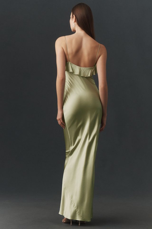 De La Vali Esperanza Ruffled Silk Satin Maxi Dress #1