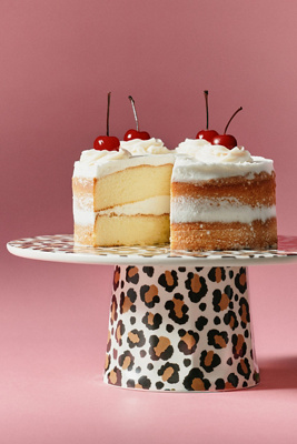 Chintzware Leopard Stoneware Cake Stand
