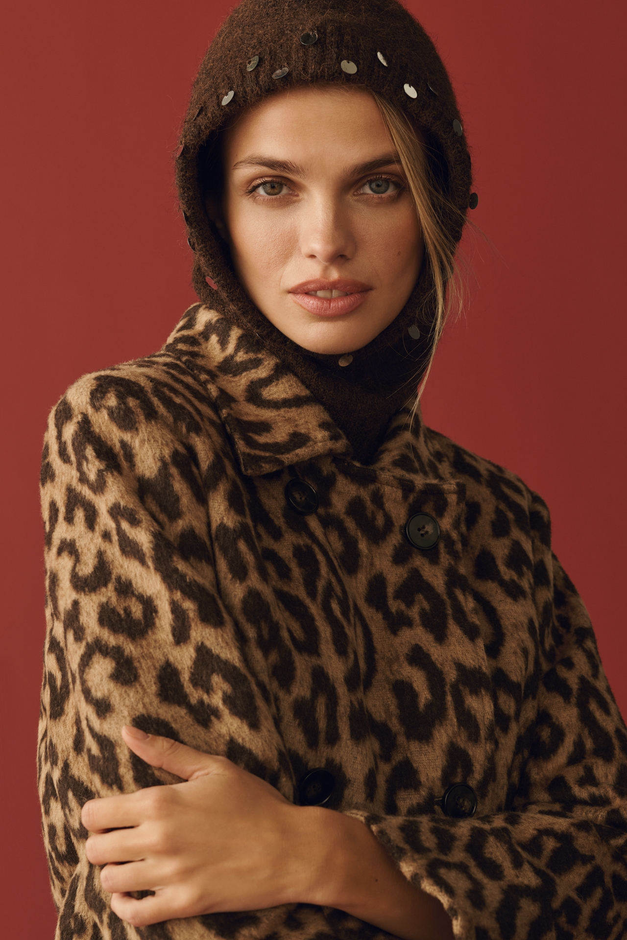 Embellished Knit Hood