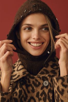 Embellished Knit Hood