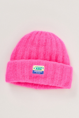 American Vintage Wool Blend Beanie In Pink