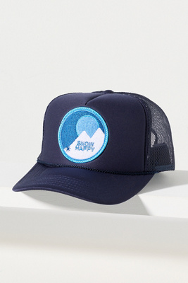 Friday Feelin Snow Happy Trucker Hat In Blue