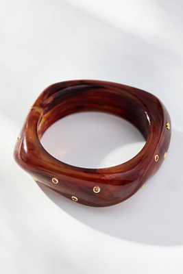 Luv Aj Ibiza Lucite Cuff Bangle In Brown