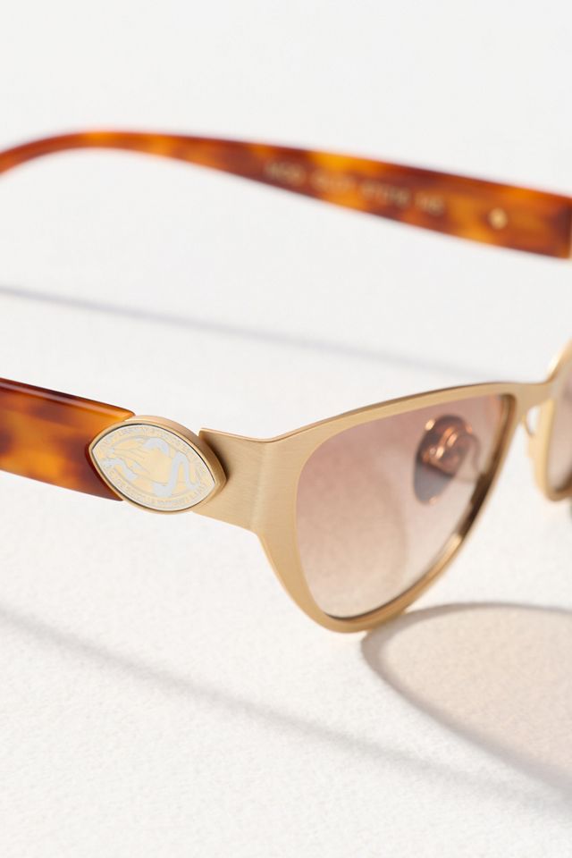 Poppy Lissiman Gold Slim Cat-Eye Sunglasses #2