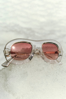 Poppy Lissiman Translucent Aviator Sunglasses In Transparent