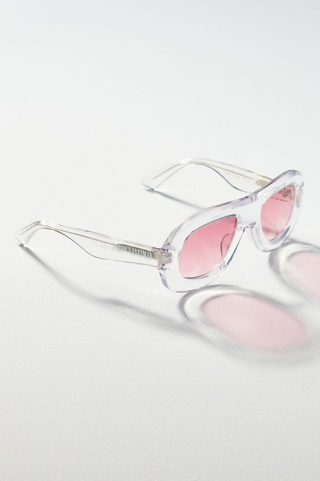 Poppy Lissiman Translucent Aviator Sunglasses #2