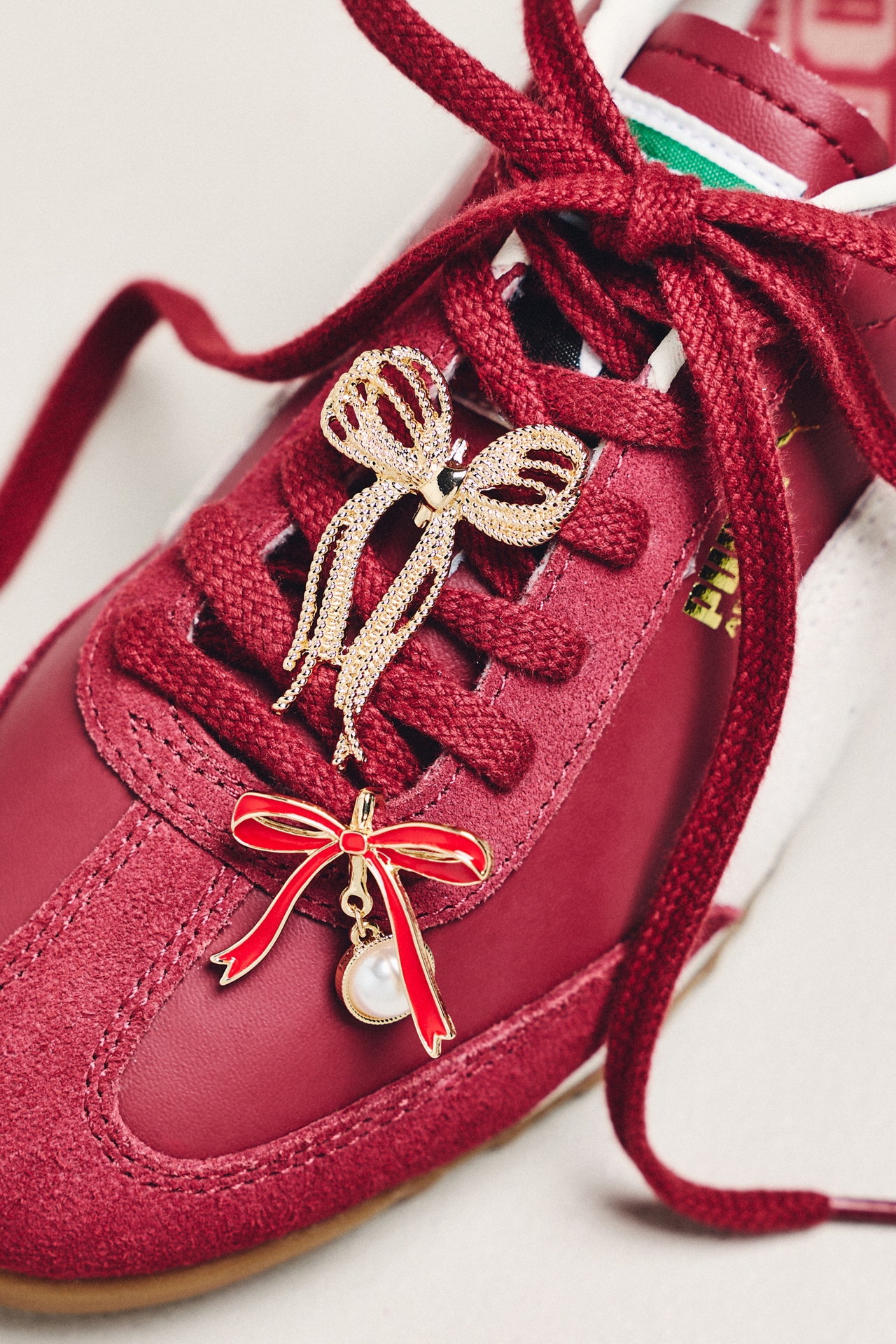 Bow Shoe Charms, Set of 2