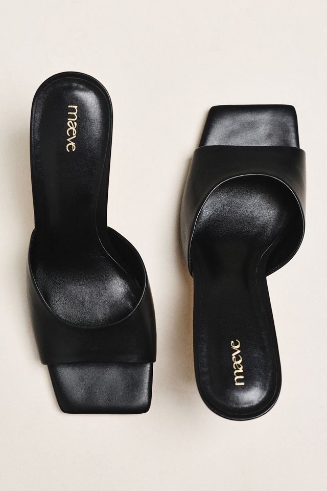 Maeve Metal Bow Open-Toe Mule Heels #1