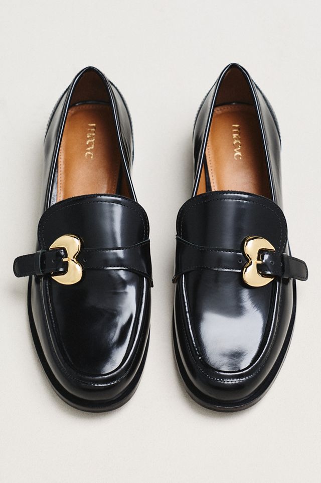 Maeve Black Womens Loafers Maeve Heart Buckle Loafers | Anthropologie main image 3