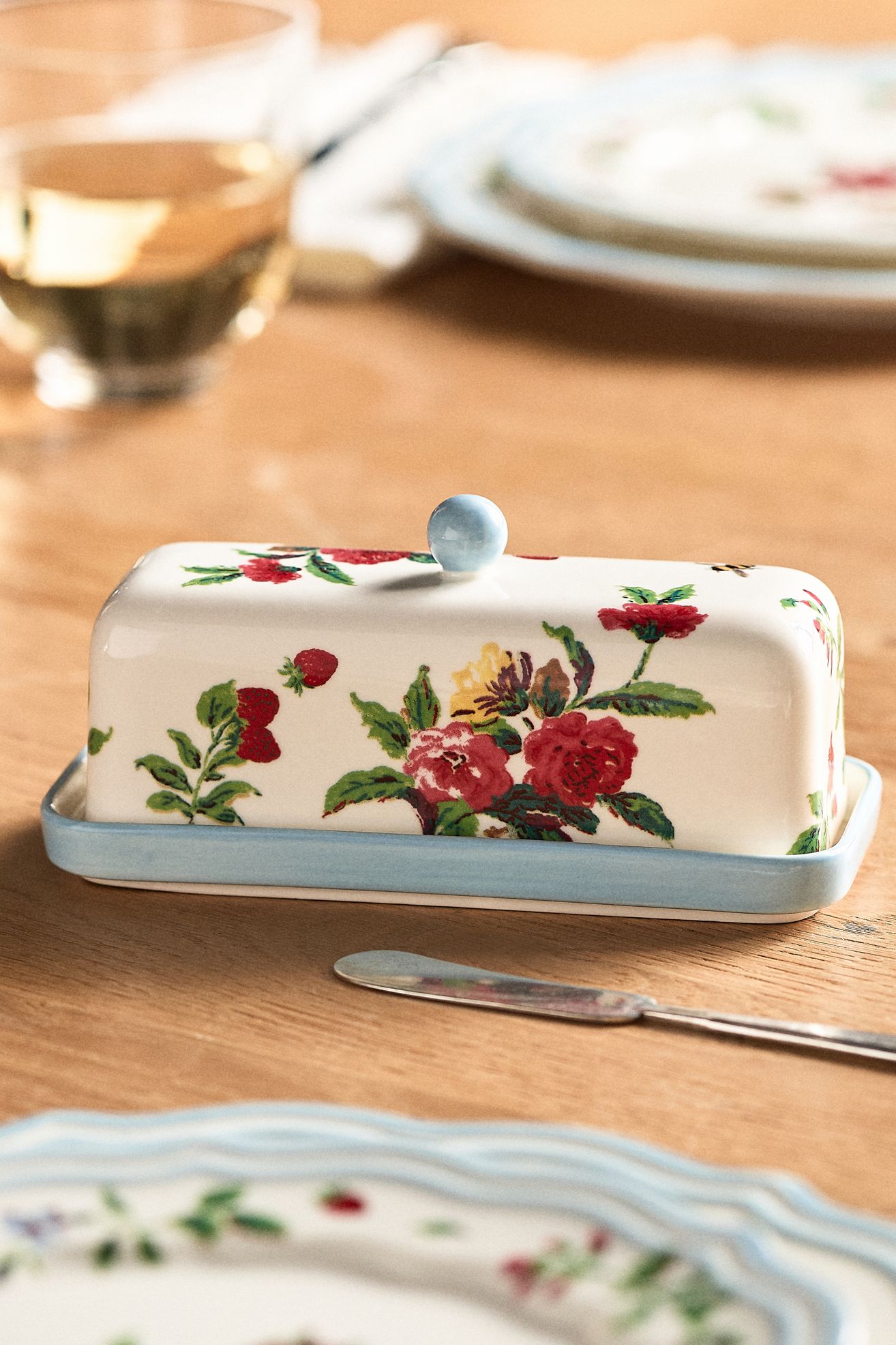 Camille Stoneware Butter Dish - Camille, One Size