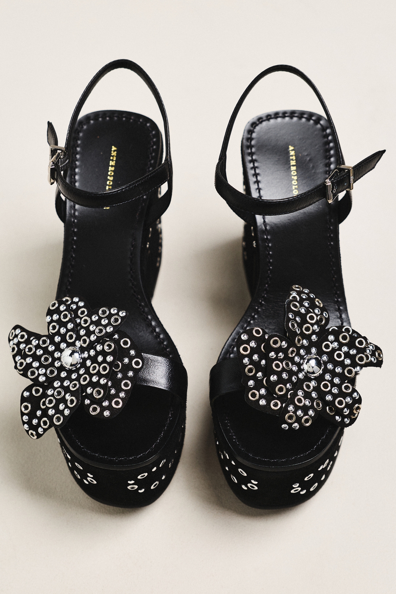 By Anthropologie Studded Flower Platform Heel