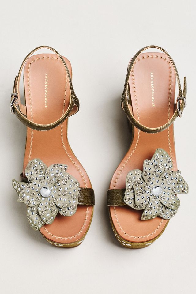 By Anthropologie Studded Flower Platform Heel #1