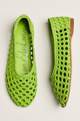 Sam Edelman Shira Woven Ballet Flats In Green