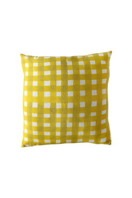 Goldie Home Cross-hatch Linen Pillow In Yellow