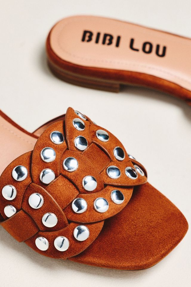 Bibi Lou Studded Faux Suede Slides #2