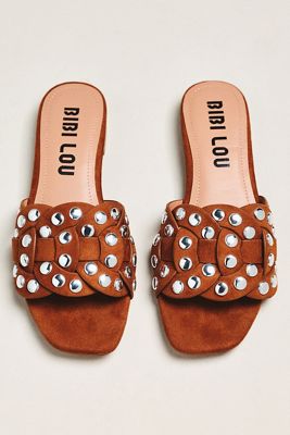 Bibi Lou Studded Faux Suede Slides