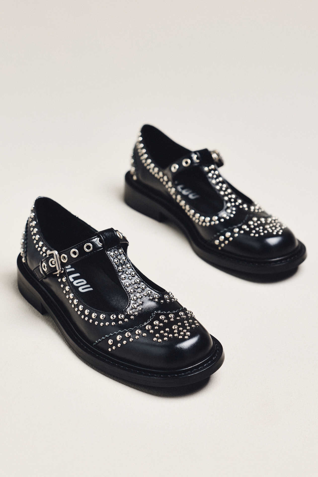 Bibi Lou Studded T-Strap Mary Janes