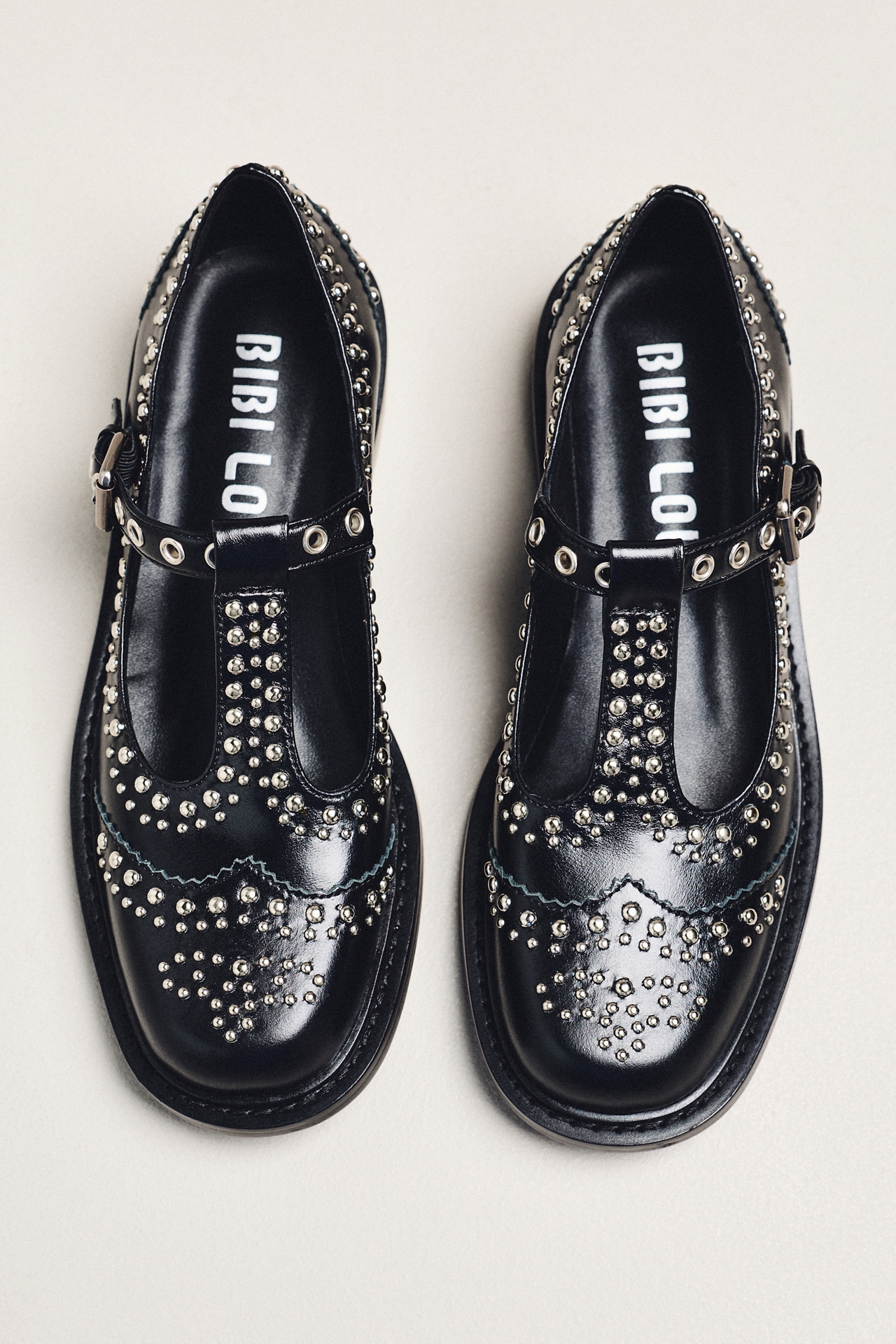 Bibi Lou Studded T-Strap Mary Janes