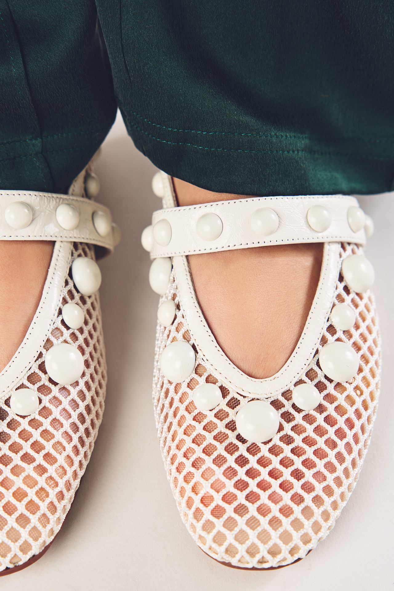 Bibi Lou Netted Stud Mary Jane Flats