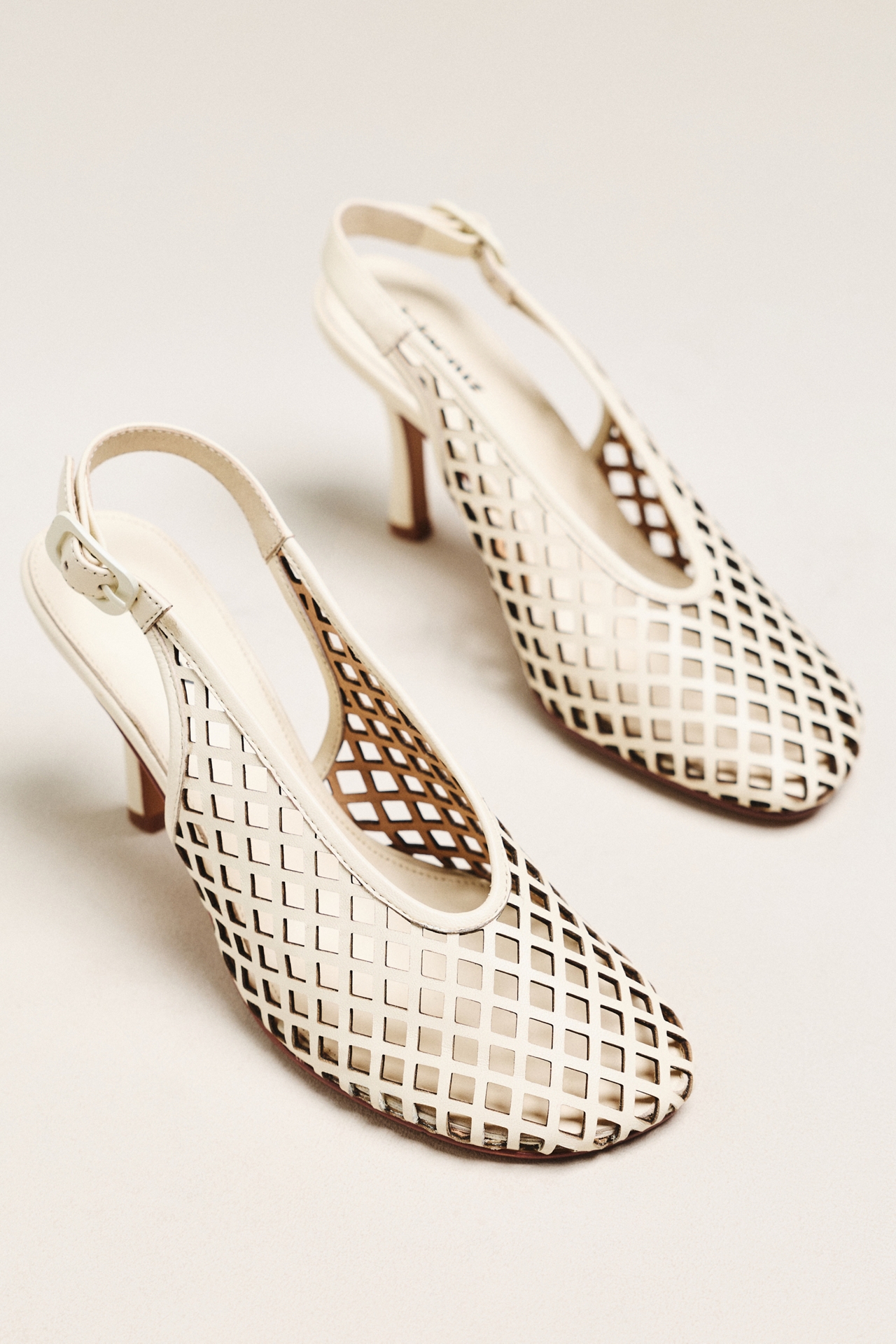 Lola Cruz Cutout Leather Slingback Heels