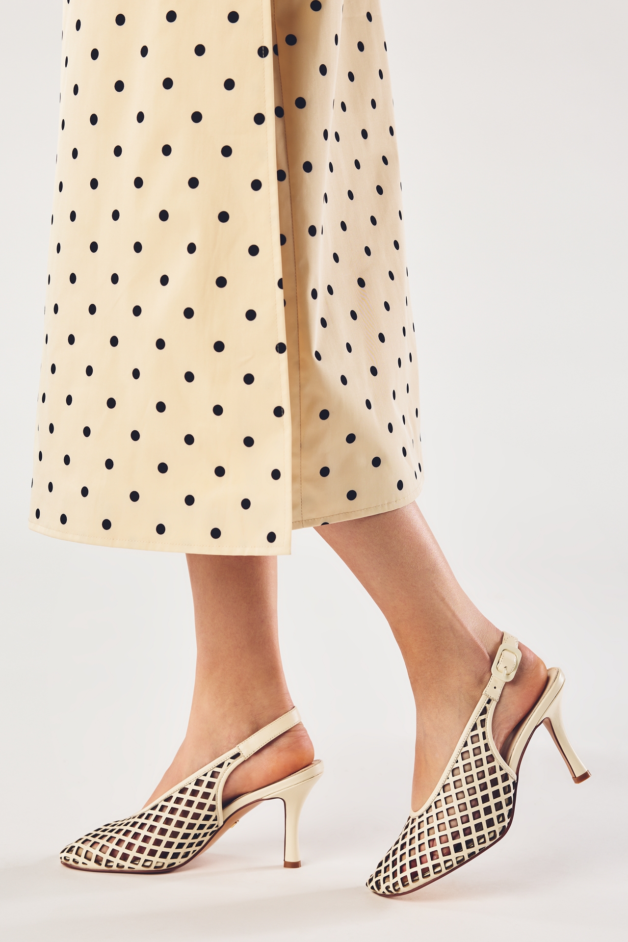 Lola Cruz Cutout Leather Slingback Heels