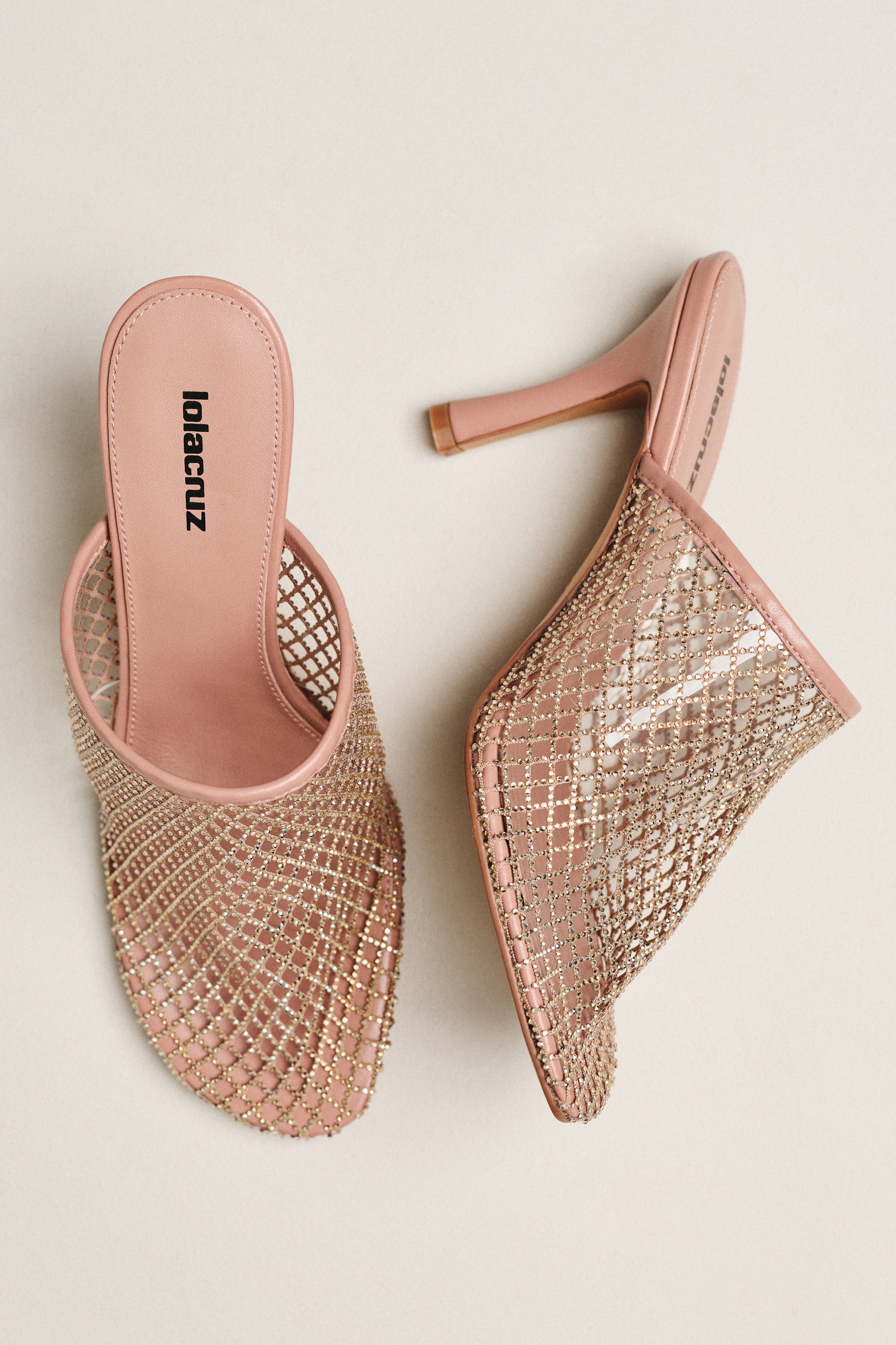 Rhinestone Netted Mule Heels — Image 4