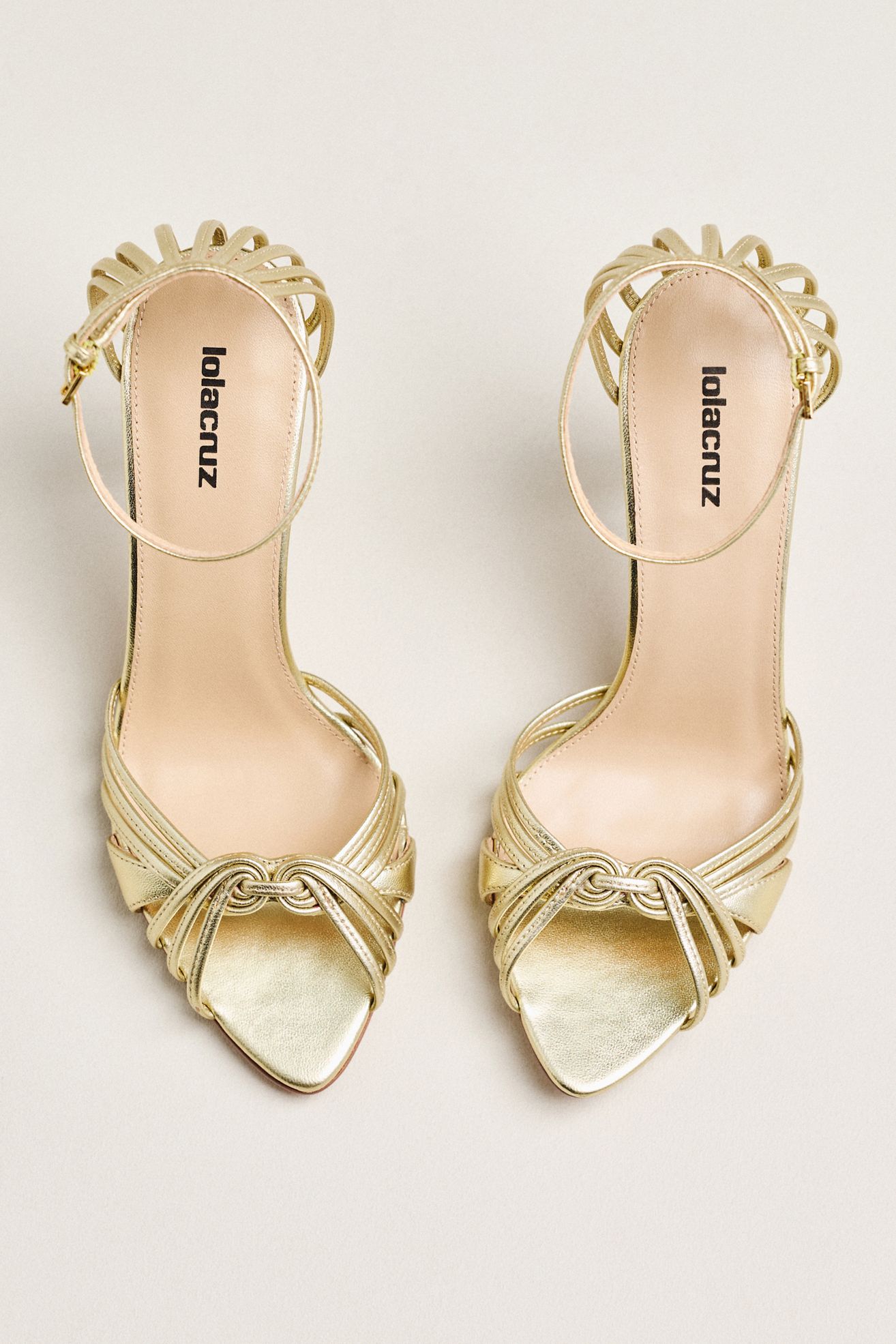 Lola Cruz Strappy Pointed-Toe Heels