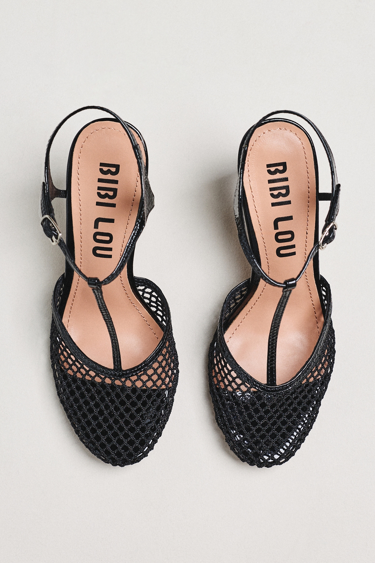 Bibi Lou Mesh T-Strap Heels
