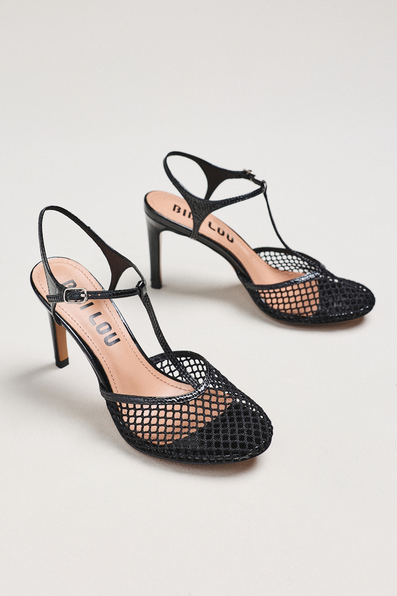 Bibi Lou Mesh T-Strap Heels