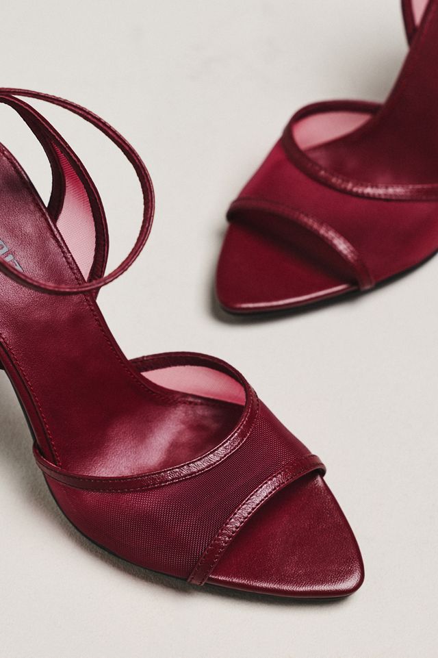 Lola Cruz Mesh Open-Toe Mesh Heels #4