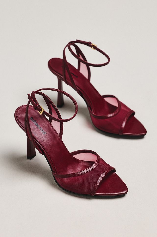 Lola Cruz Mesh Open-Toe Mesh Heels #1