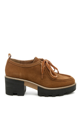 Kelsi Dagger Brooklyn Olga Lug Loafer Heels In Brown