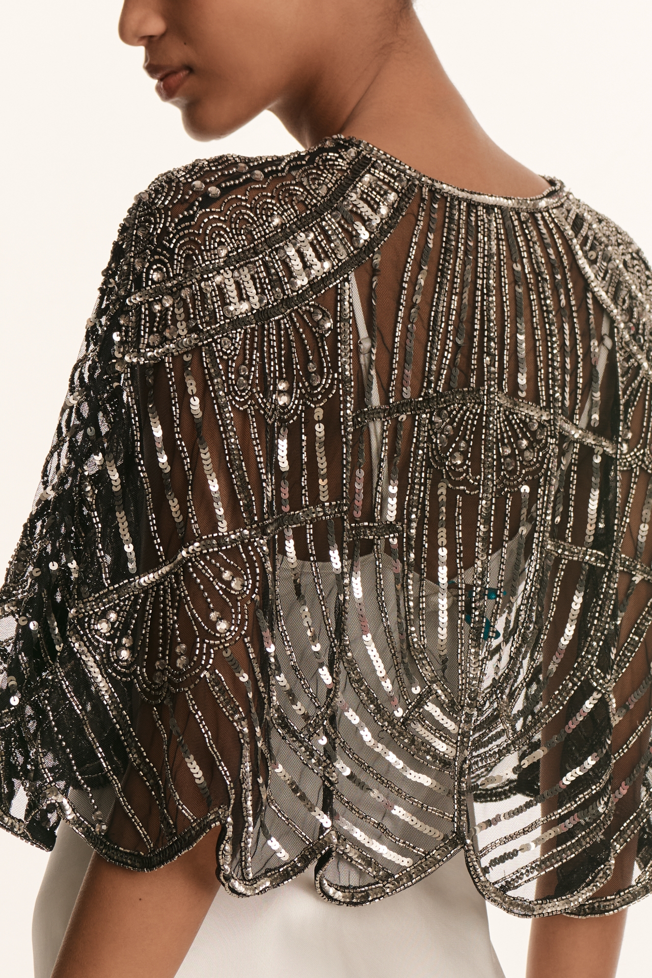 By Anthropologie Beaded Cape