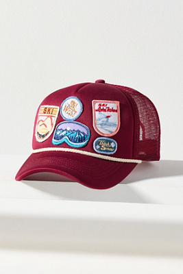 By Anthropologie Holiday Patches Trucker Hat In Purple