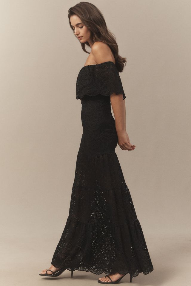 Nightcap Lanai Positano Off-Shoulder Tiered Lace Maxi Dress #3