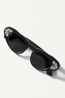 Spitfire Floral Detailing Cat-eye Readers In Black