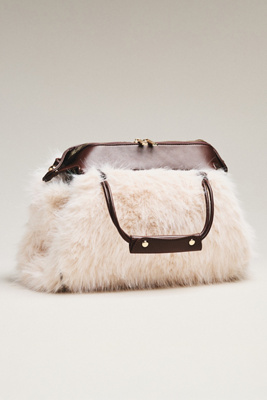 By Anthropologie Faux Fur Shoulder Bag In Brown