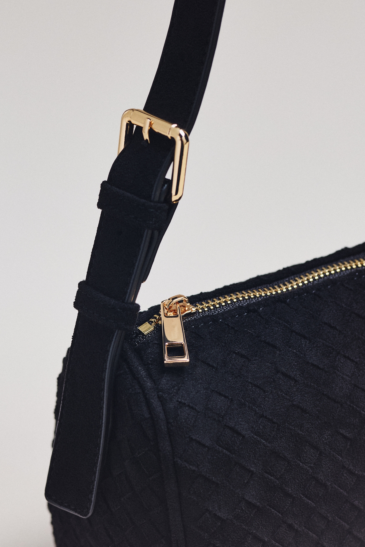 By Anthropologie Woven Faux-Suede Shoulder Bag