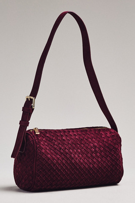 By Anthropologie Woven Faux-suede Shoulder Bag In Purple