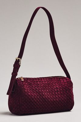 By Anthropologie Woven Faux-Suede Shoulder Bag