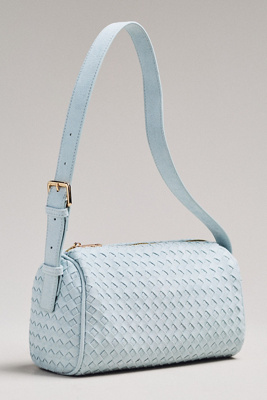 By Anthropologie Woven Faux-suede Shoulder Bag In Blue