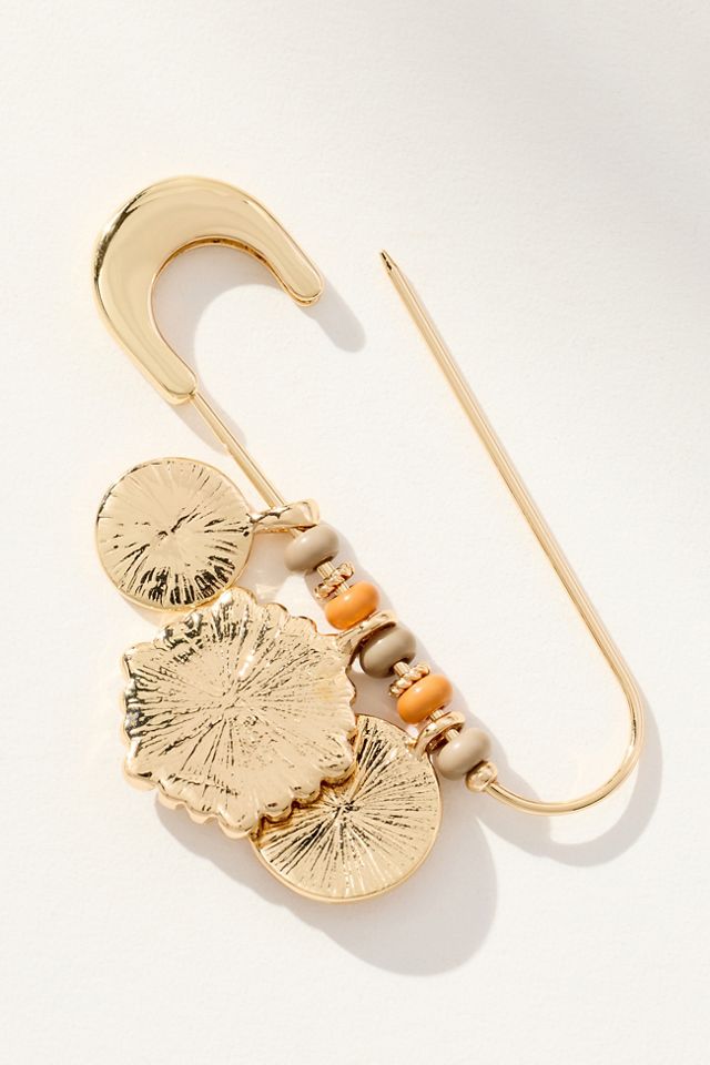 Paperclip Beaded Charm Brooch