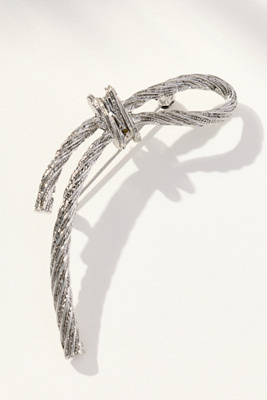 By Anthropologie Twisted Lasso Brooch In Silver