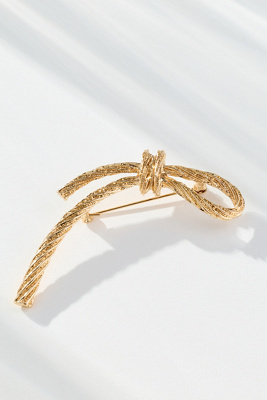 By Anthropologie Twisted Lasso Brooch In Gray