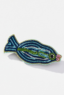 By Anthropologie Embellished Icon Brooch In Blue