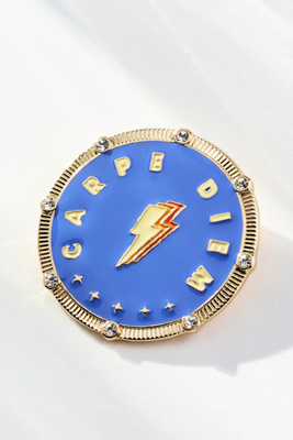 By Anthropologie Enamel Icon Brooch In Blue